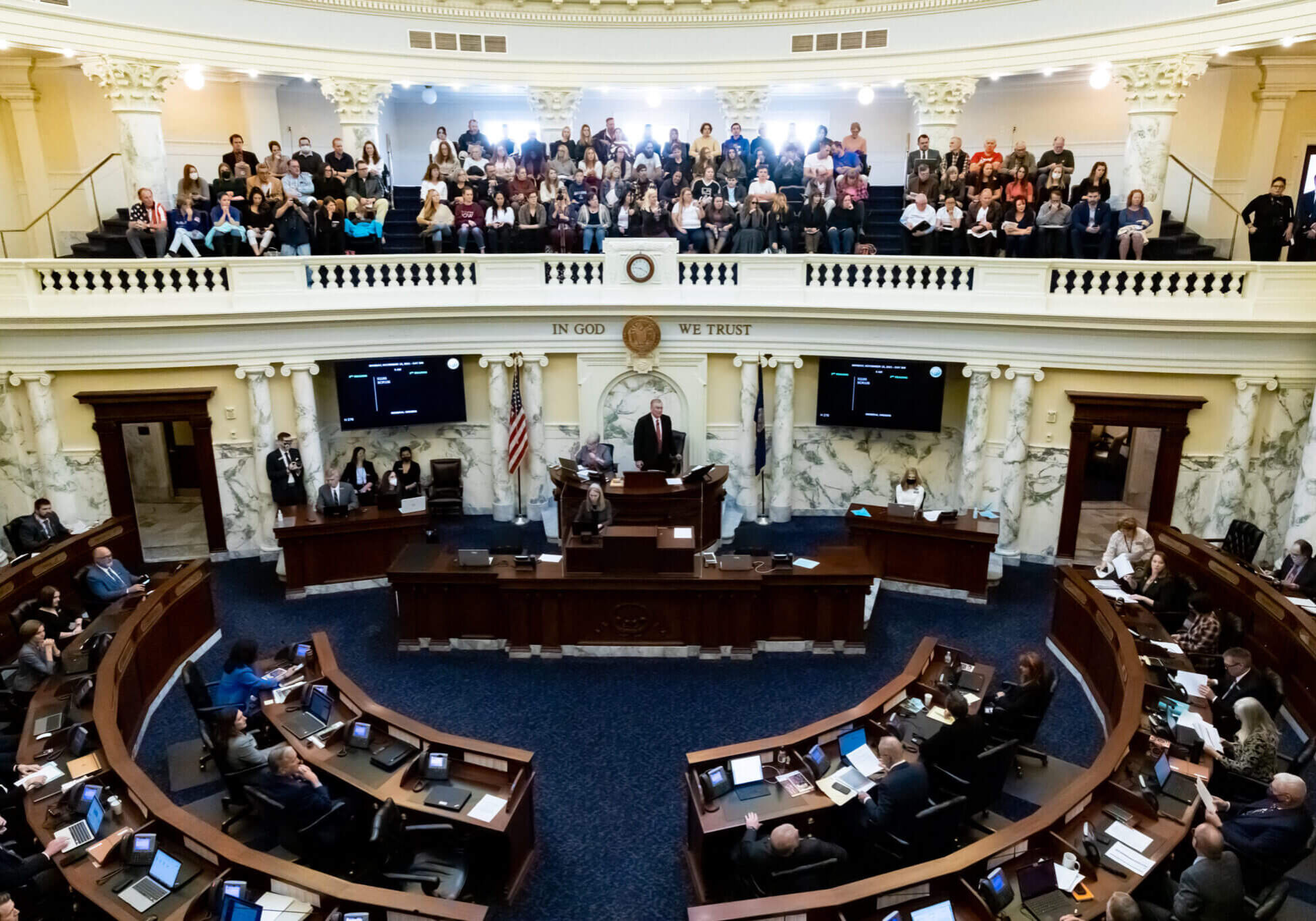 The House Public Gallery is full at the statehouse in Boise, Idaho on November 15, 2021. (Otto Kitsinger for Idaho Capital Sun)